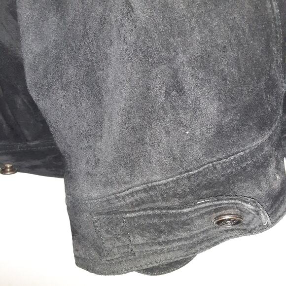 Vintage Phat Farm Suede Leather Jacket Mens 2XL Hip Hop 90s Button - Picture 11 of 13